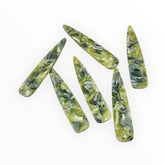 12×54 mm Marbled Long Teardrop, One-Hole Sew-On Acrylic Resin Gem (Sold in Pairs)
